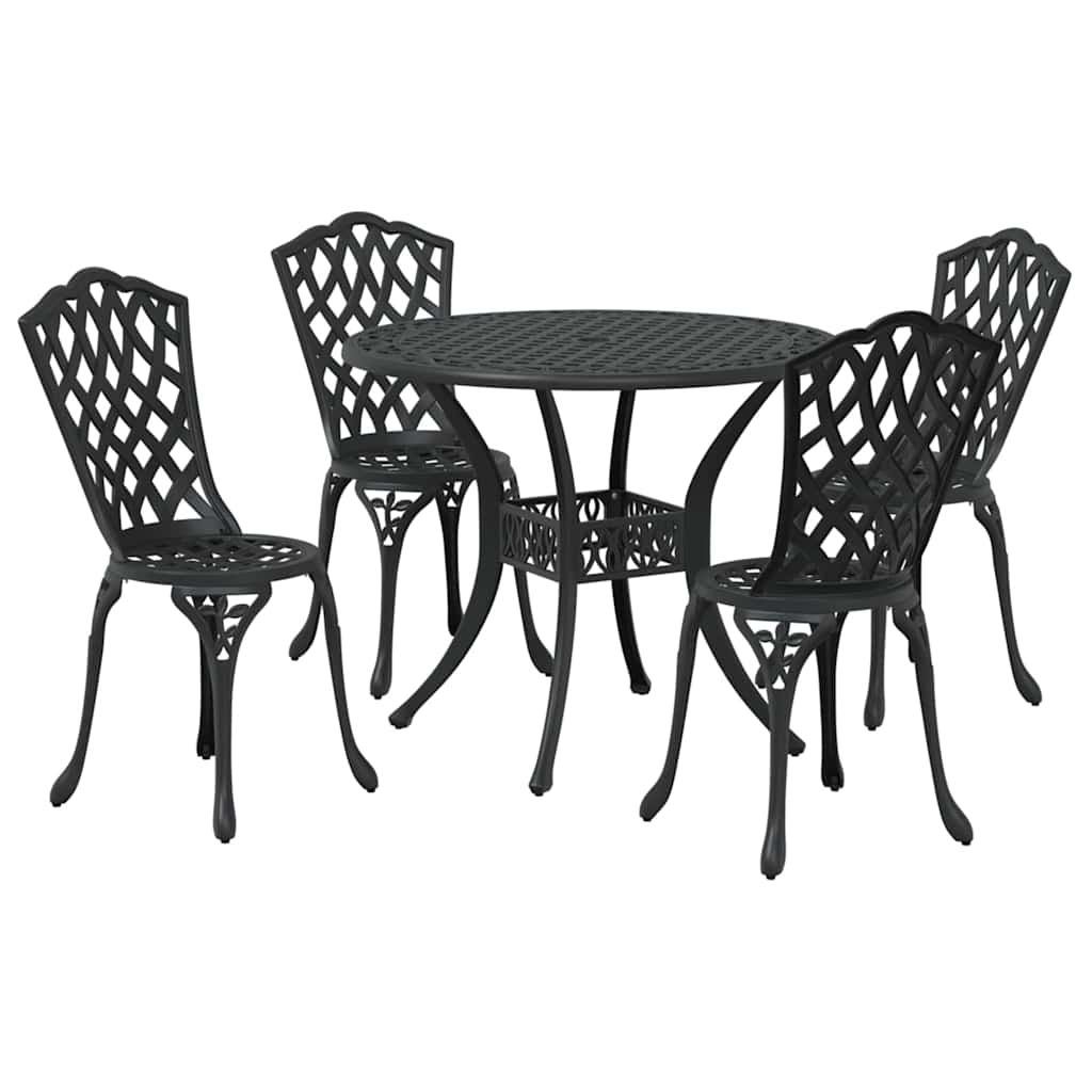 Vrtni set za objed 5 pcs Crna Aluminij