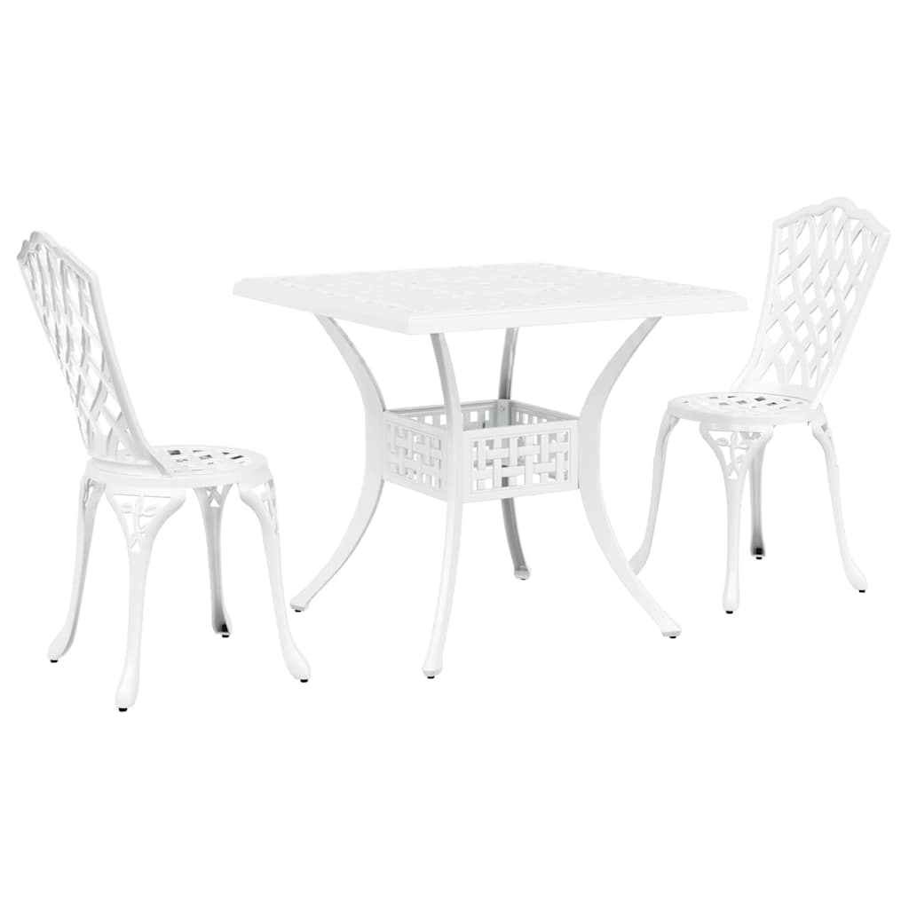 Set vrtnih stolova 3 pcs Bijelo Liveni aluminij