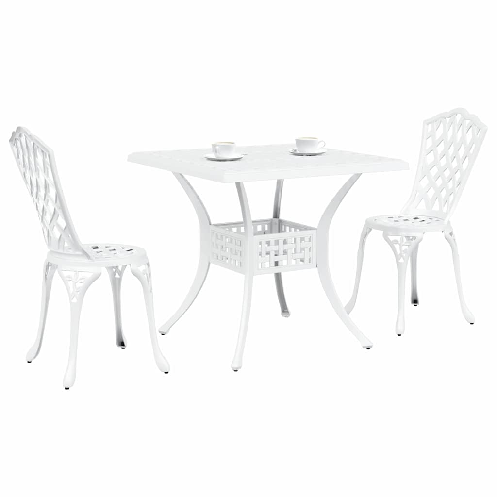 Set vrtnih stolova 3 pcs Bijelo Liveni aluminij