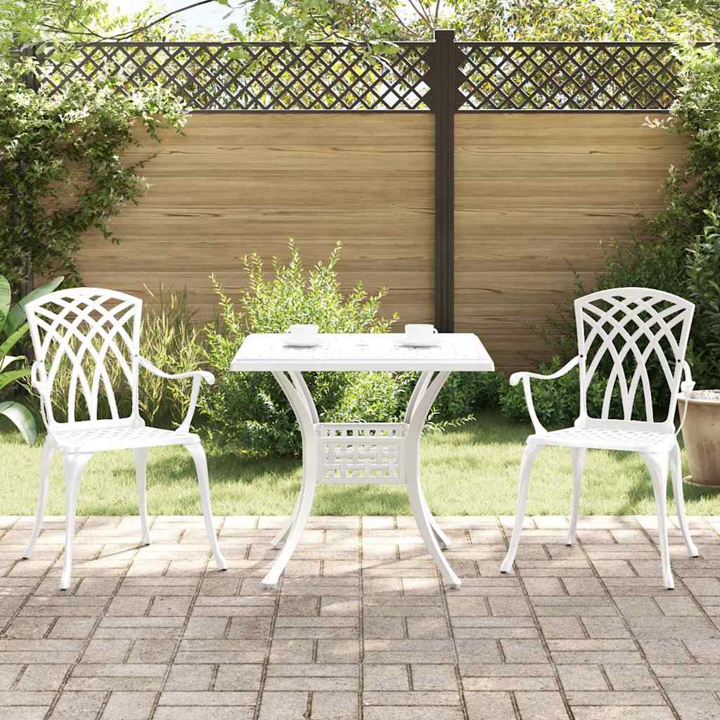 Set vrtnih stolova 3 pcs Bijelo Liveni aluminij