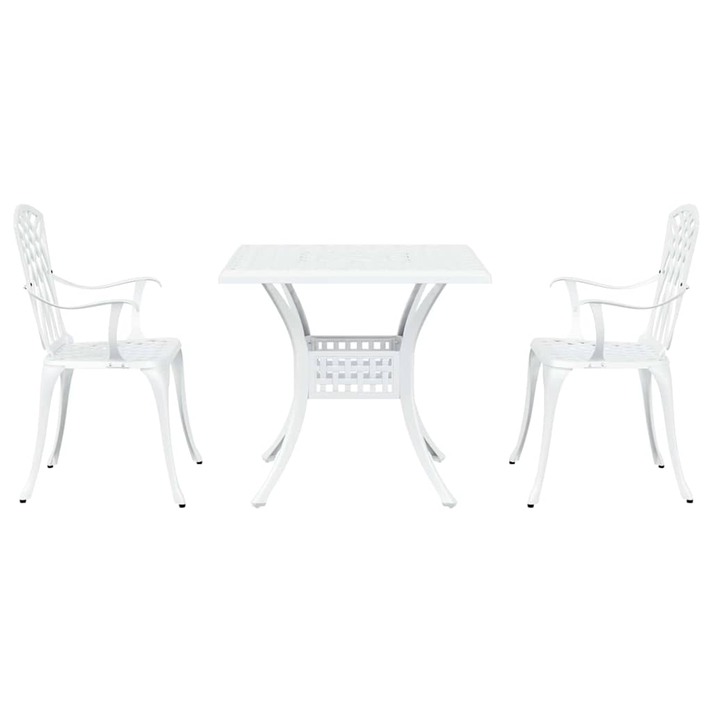 Set vrtnih stolova 3 pcs Bijelo Liveni aluminij