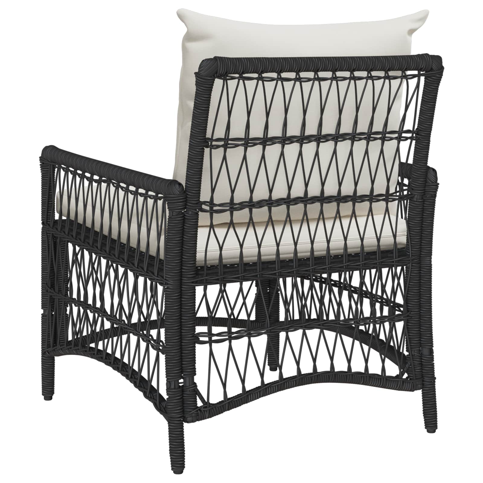 Vrtna stolica s jastukom Crna 73 x 61 x 77 cm poliratan
