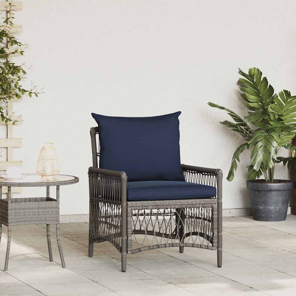 Vrtna stolica s jastukom Siva 73 x 61 x 77 cm poliratan