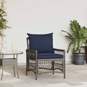 Vrtna stolica s jastukom Siva 73 x 61 x 77 cm poliratan