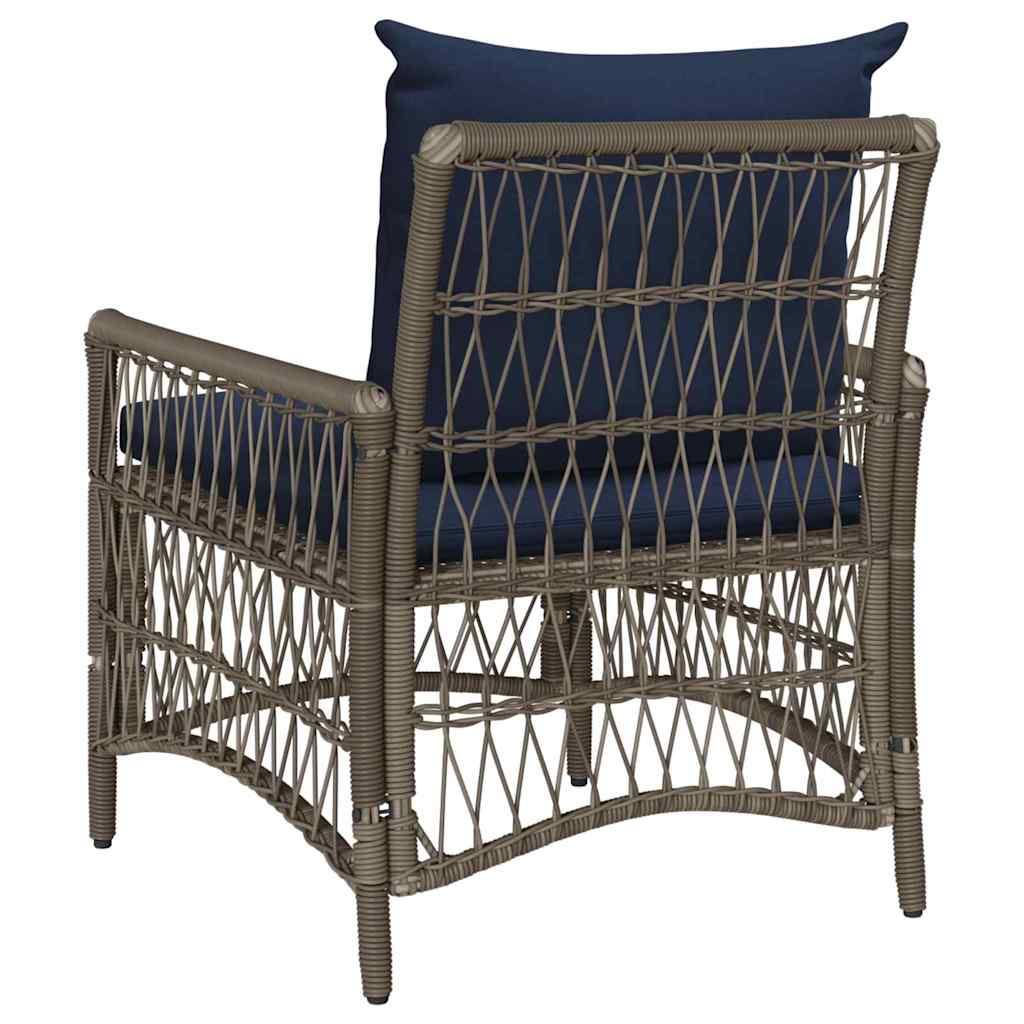 Vrtna stolica s jastukom Siva 73 x 61 x 77 cm poliratan