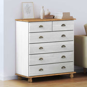 Komoda ASKIM Bijelo 91 x 40 x 95,5 cm Čvrsto borovo drvo