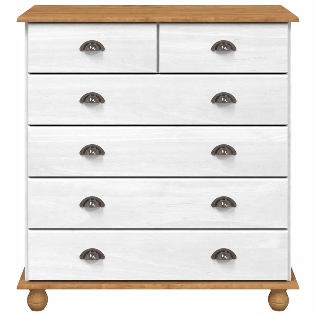 Komoda ASKIM Bijelo 91 x 40 x 95,5 cm Čvrsto borovo drvo