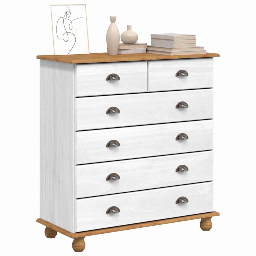 Komoda ASKIM Bijelo 91 x 40 x 95,5 cm Čvrsto borovo drvo
