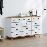Komoda ASKIM Bijelo 79 x 40 x 133,5 cm Čvrsto borovo drvo