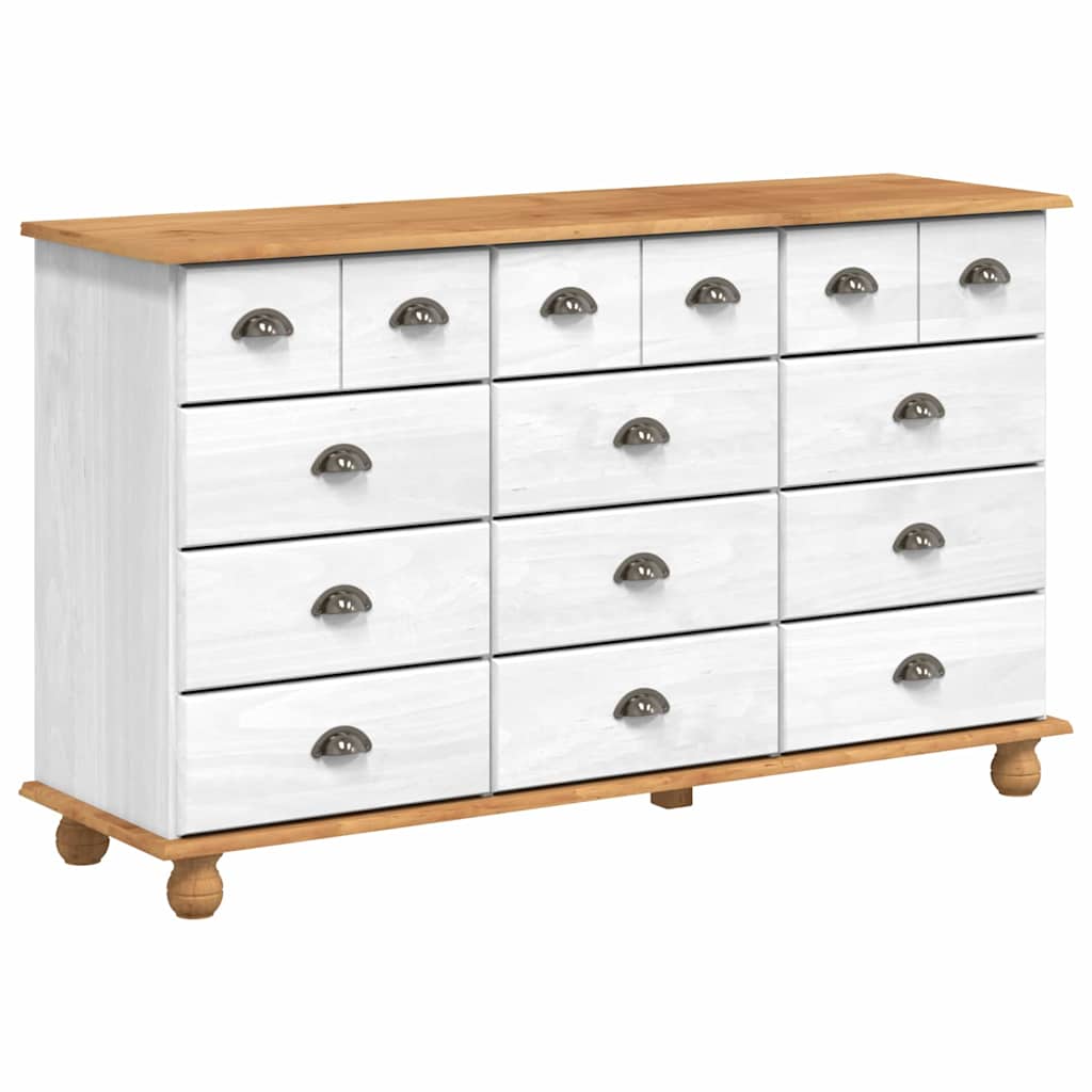 Komoda ASKIM Bijelo 79 x 40 x 133,5 cm Čvrsto borovo drvo