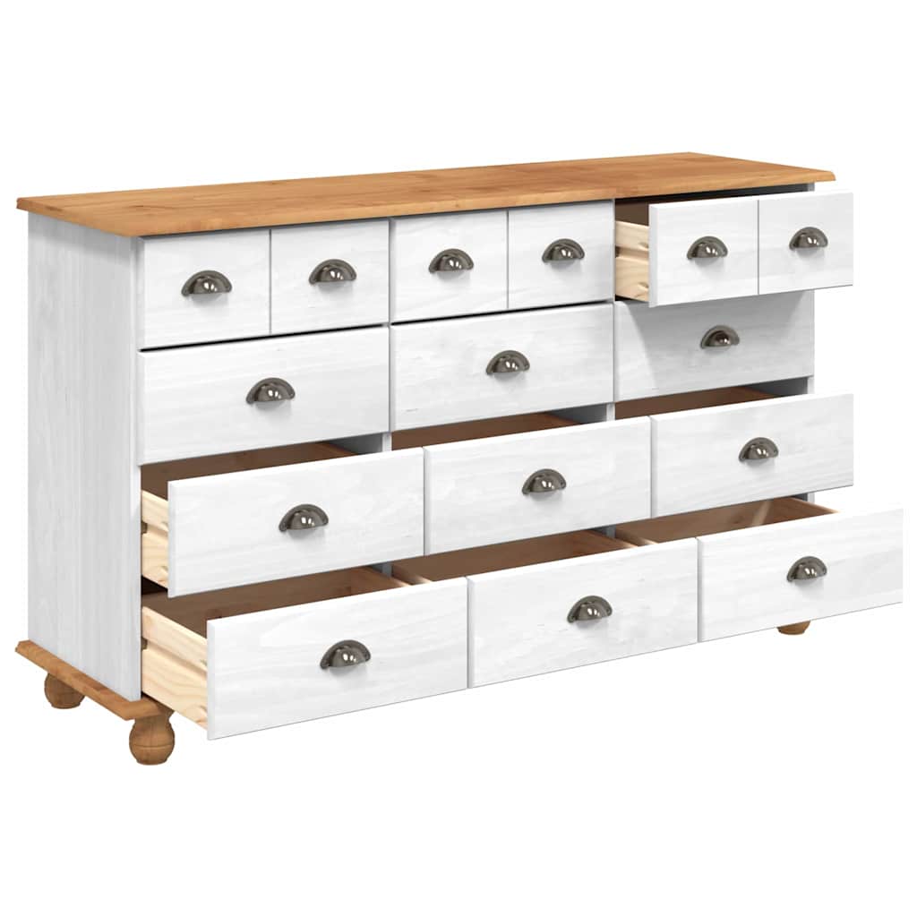 Komoda ASKIM Bijelo 79 x 40 x 133,5 cm Čvrsto borovo drvo