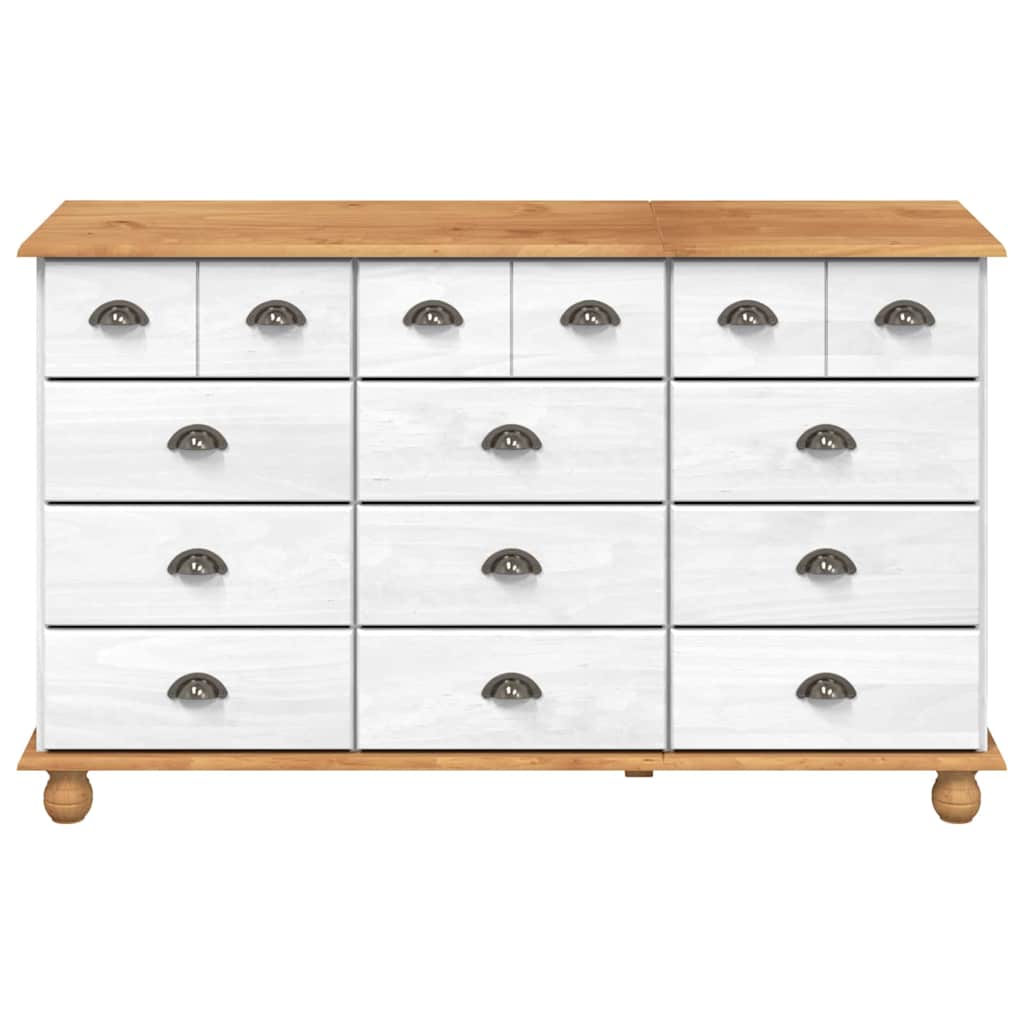 Komoda ASKIM Bijelo 79 x 40 x 133,5 cm Čvrsto borovo drvo