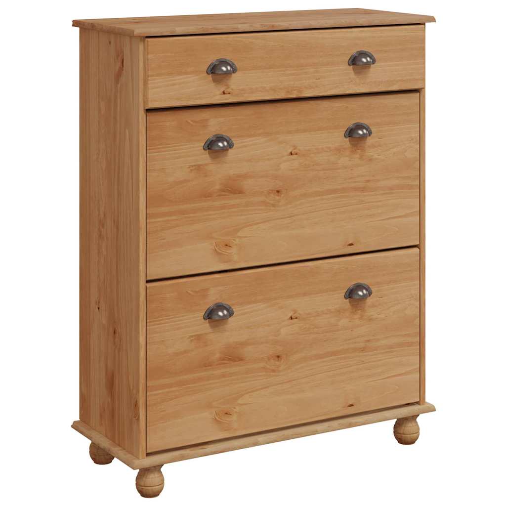 Ormar za cipele ASKIM Smeđa 85 x 35 x 108 cm Čvrsto borovo drvo
