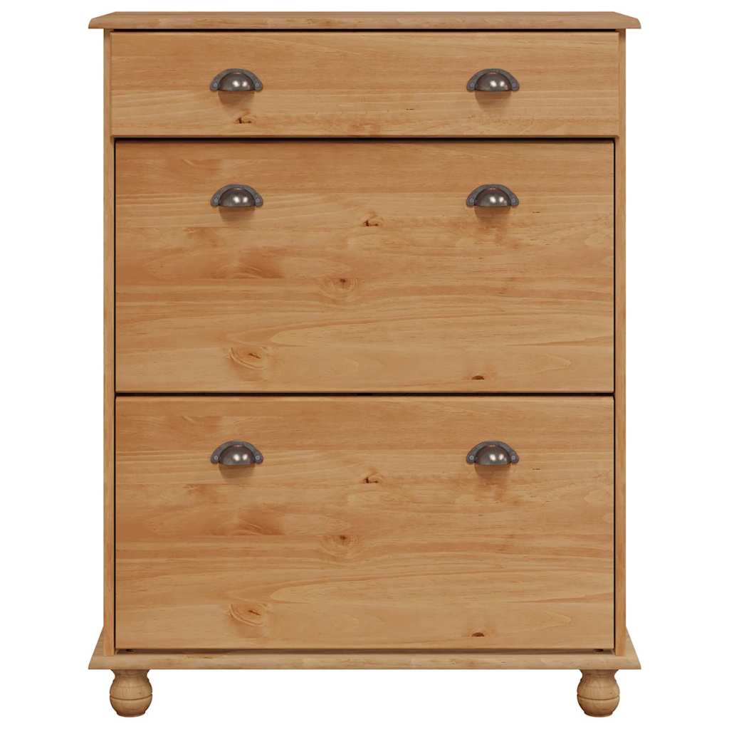 Ormar za cipele ASKIM Smeđa 85 x 35 x 108 cm Čvrsto borovo drvo