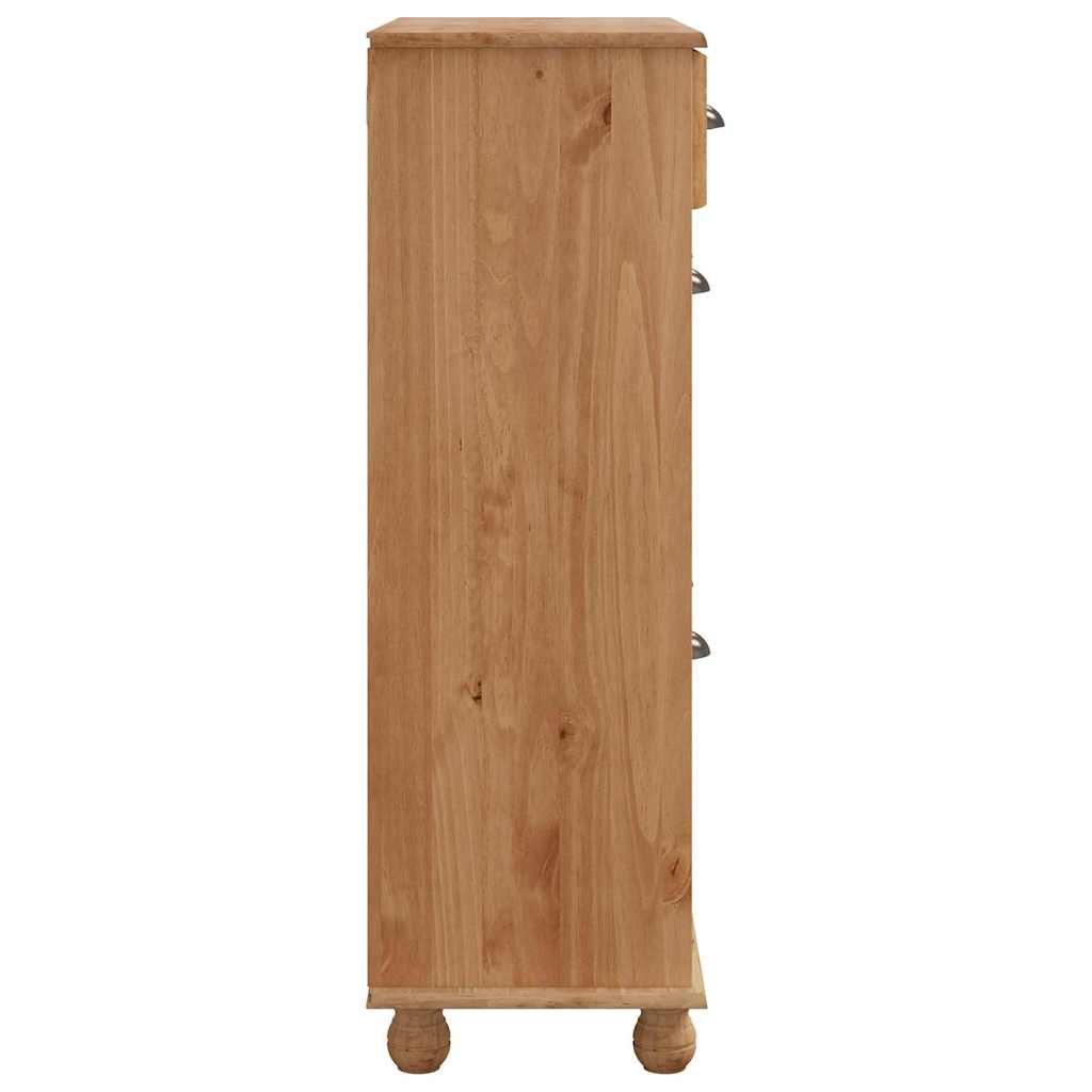 Ormar za cipele ASKIM Smeđa 85 x 35 x 108 cm Čvrsto borovo drvo