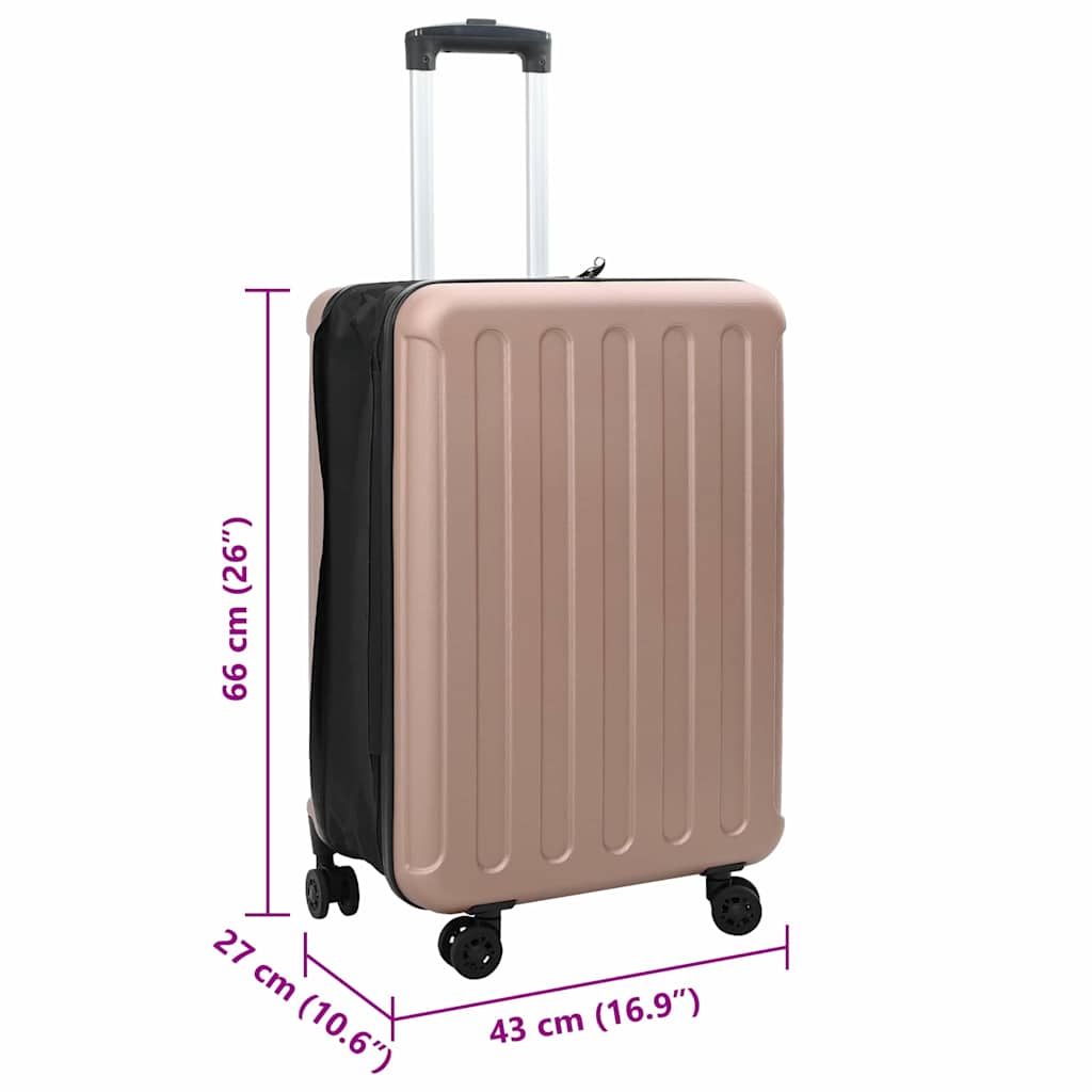 Kofer ružičasto zlatna 43 x 27 x 66 cm ABS plastika