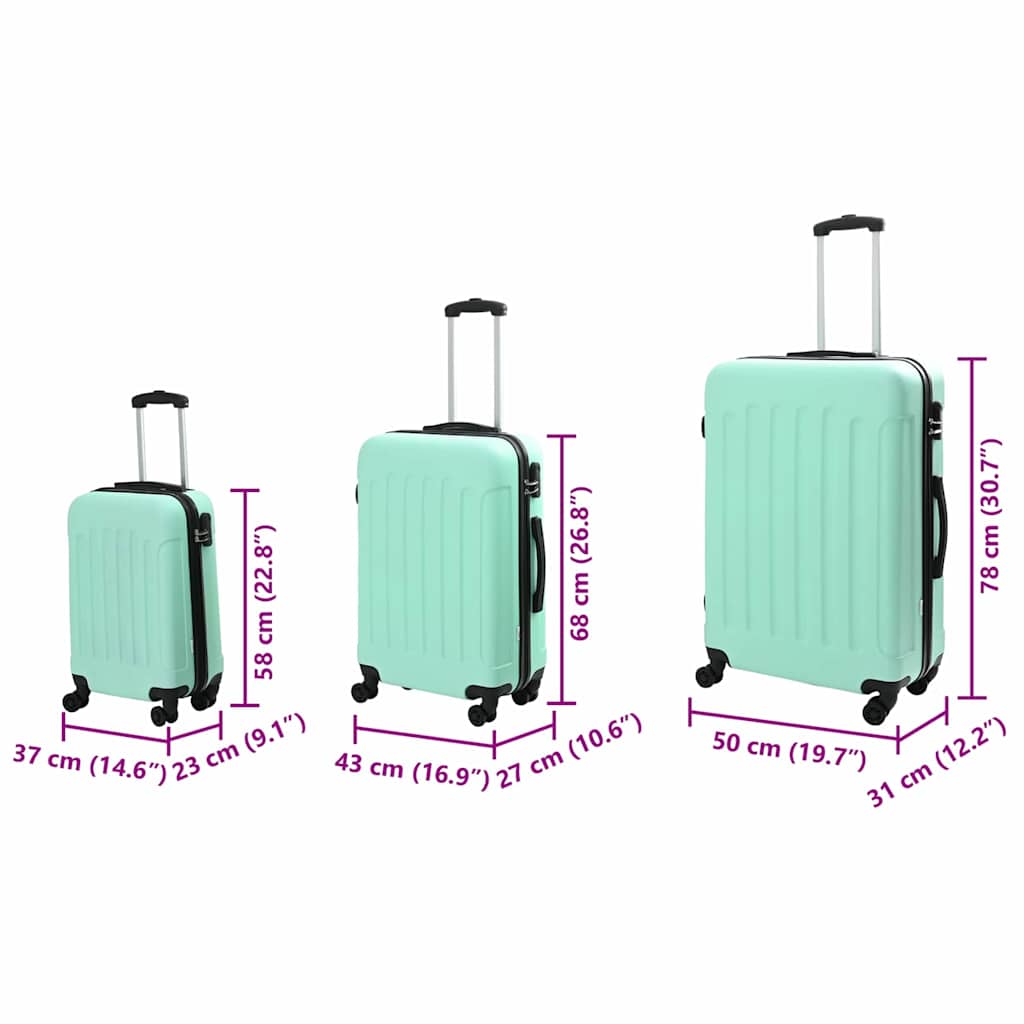 Kofer 3 pcs Boja mente 50 x 31 x 78 cm ABS plastika