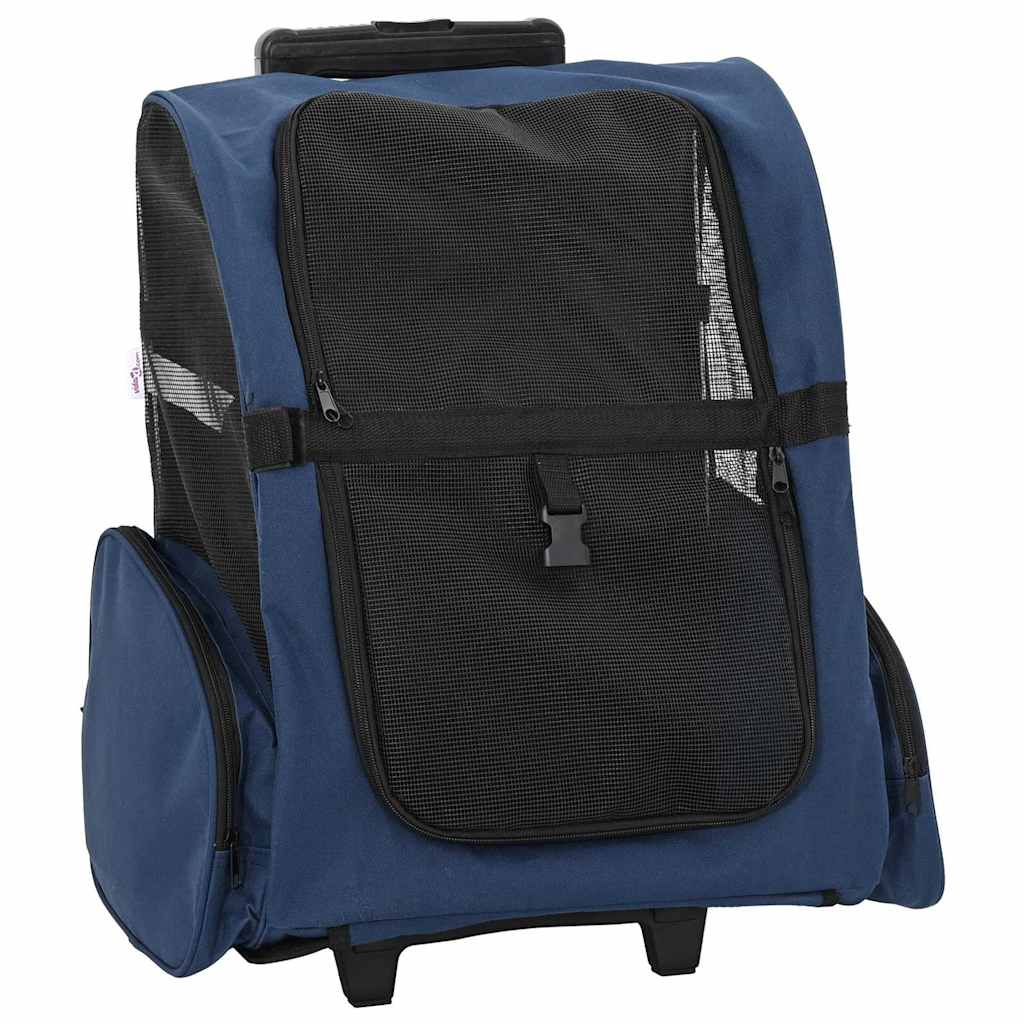 Kolica za kućne ljubimce 3-u-1 Dizajn Plava 48x32x(57-106) cm Oxford tkanina
