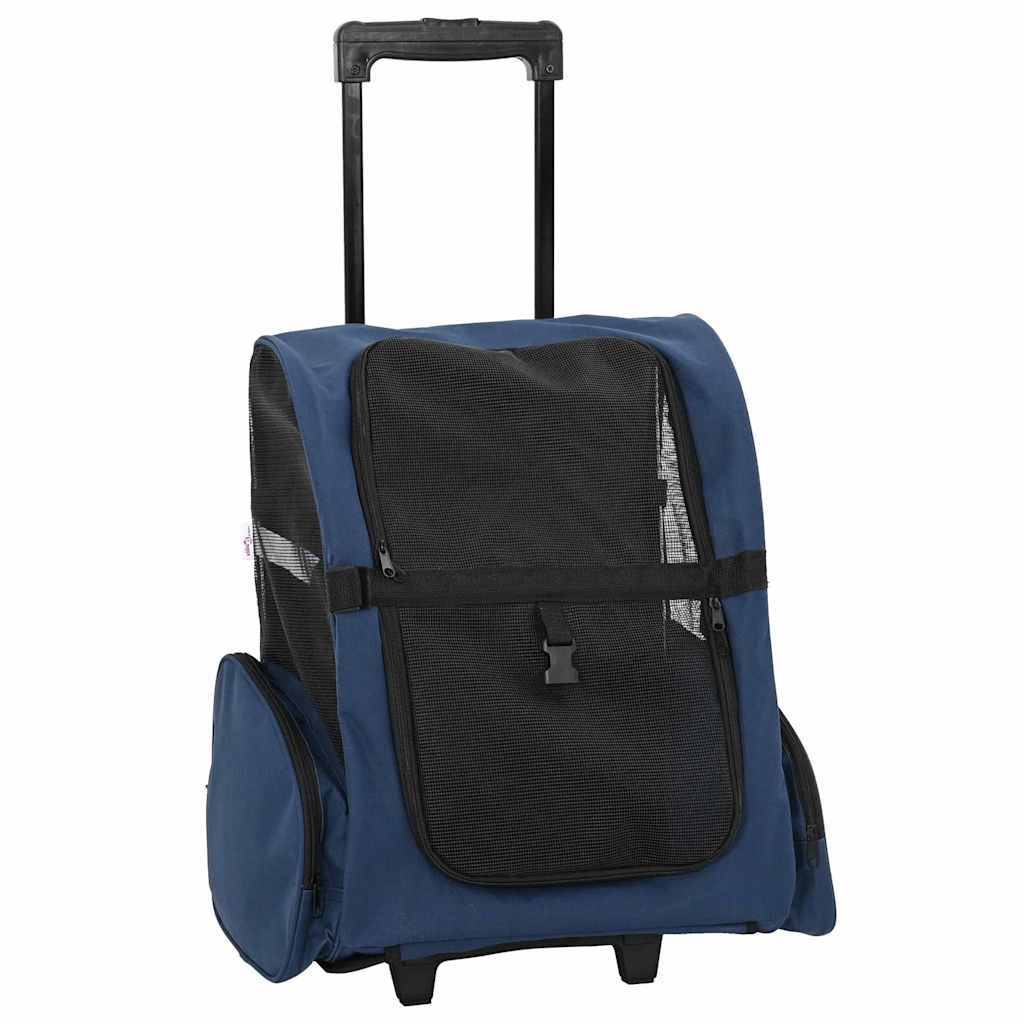 Kolica za kućne ljubimce 3-u-1 Dizajn Plava 48x32x(57-106) cm Oxford tkanina