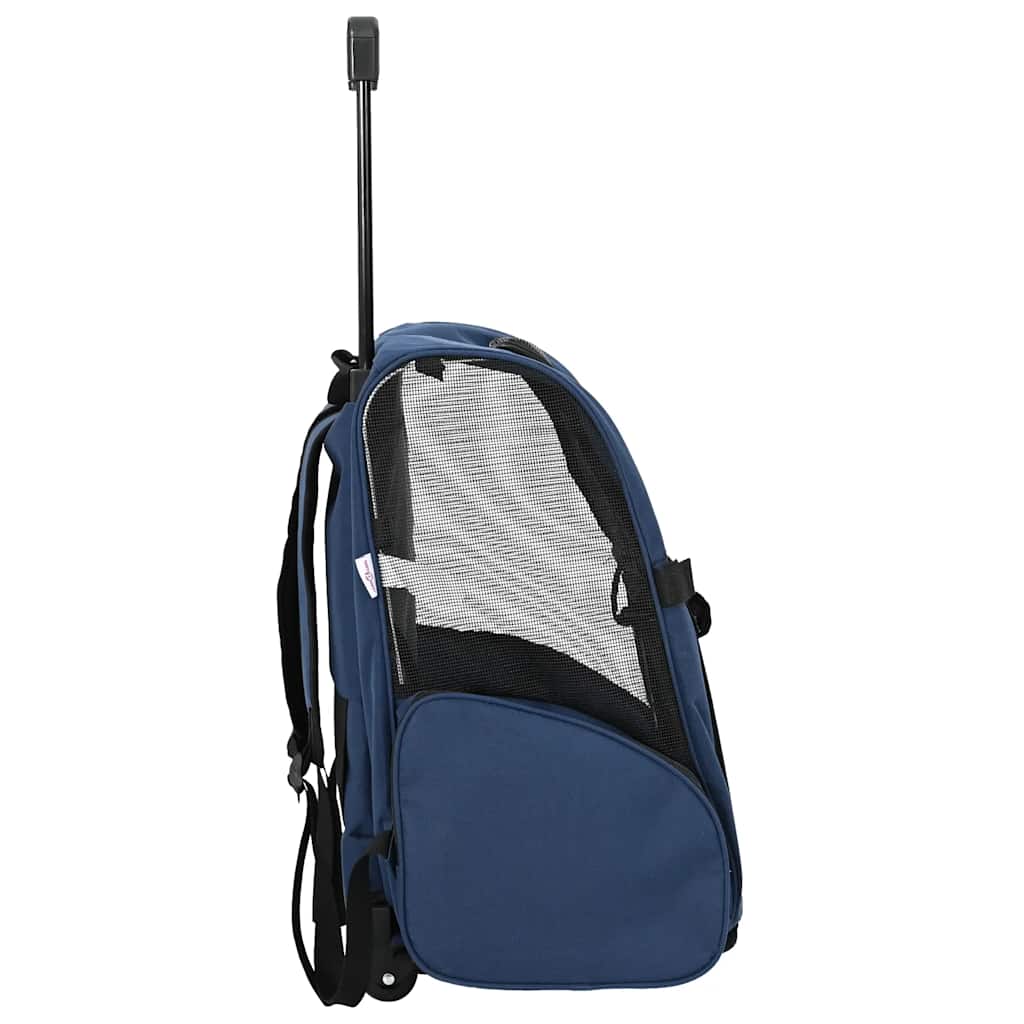 Kolica za kućne ljubimce 3-u-1 Dizajn Plava 48x32x(57-106) cm Oxford tkanina