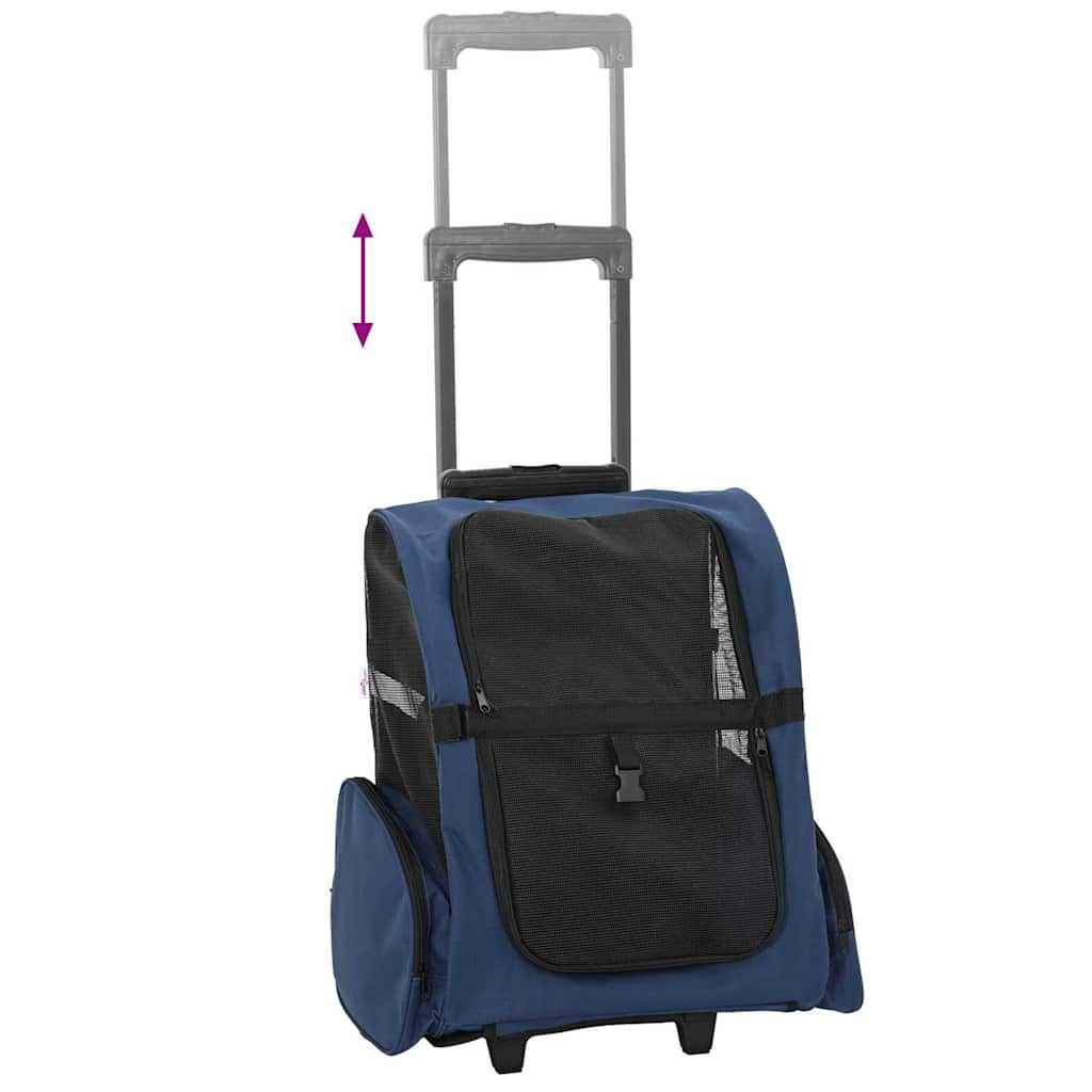 Kolica za kućne ljubimce 3-u-1 Dizajn Plava 48x32x(57-106) cm Oxford tkanina
