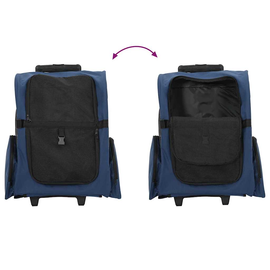 Kolica za kućne ljubimce 3-u-1 Dizajn Plava 48x32x(57-106) cm Oxford tkanina