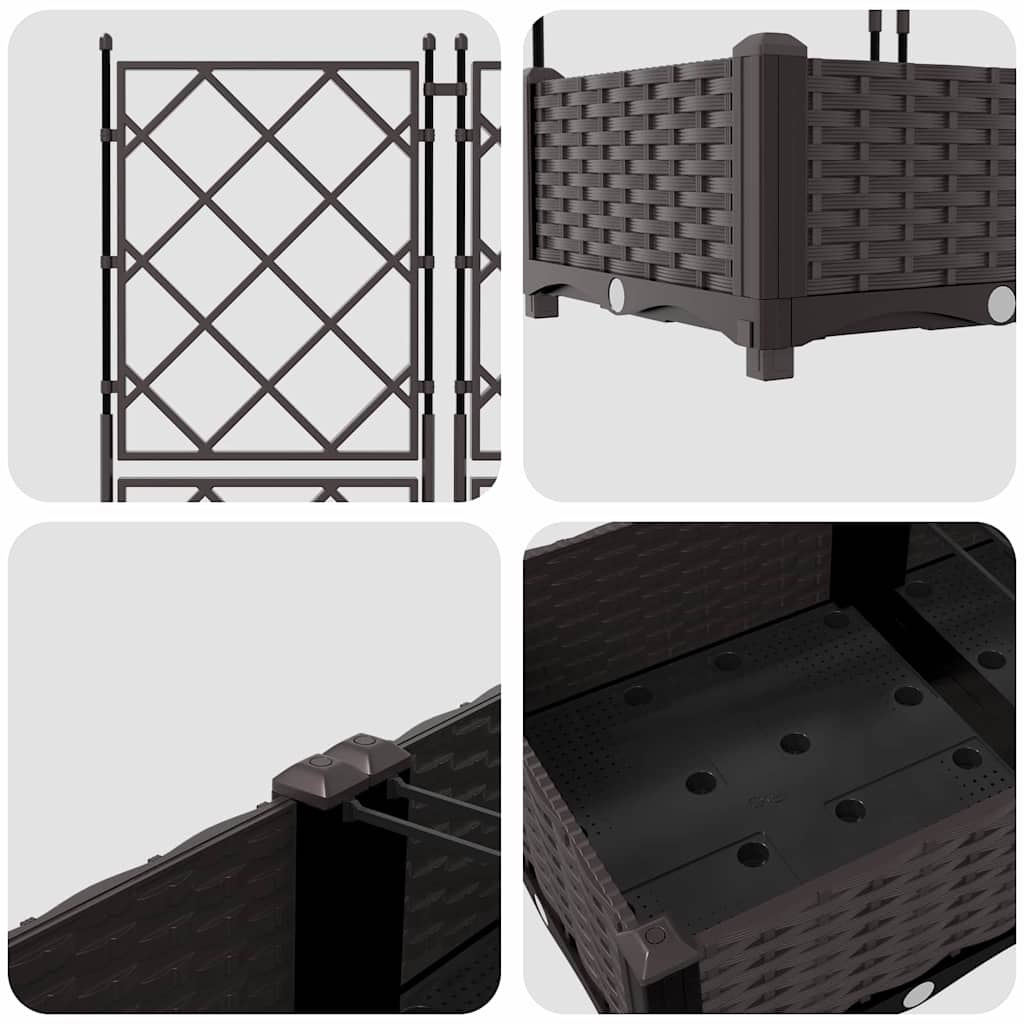 Vrtna saksija 3 pcs Smeđa 120 x 40 x 125,5 cm Plastika