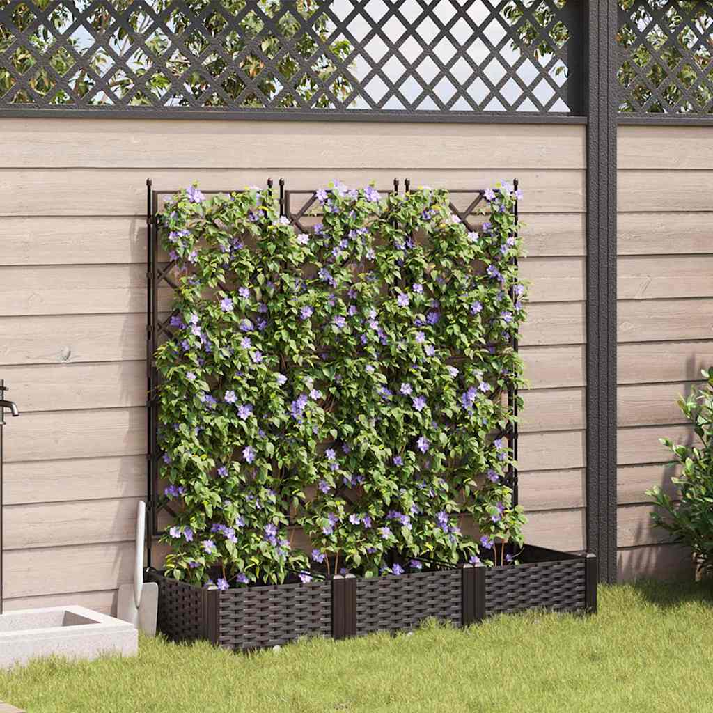 Vrtna saksija 3 pcs Smeđa 120 x 40 x 125,5 cm Plastika
