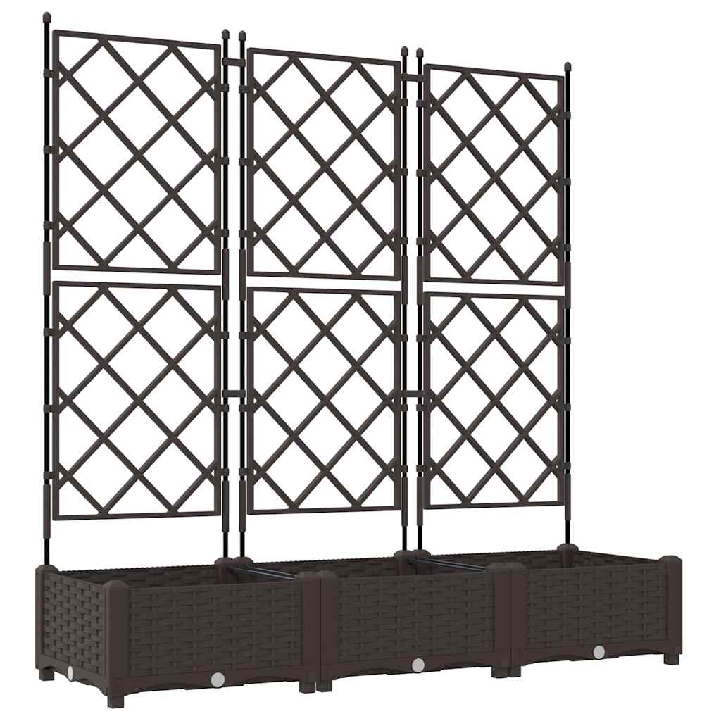 Vrtna saksija 3 pcs Smeđa 120 x 40 x 125,5 cm Plastika