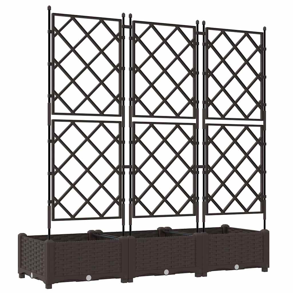 Vrtna saksija 3 pcs Smeđa 120 x 40 x 125,5 cm Plastika