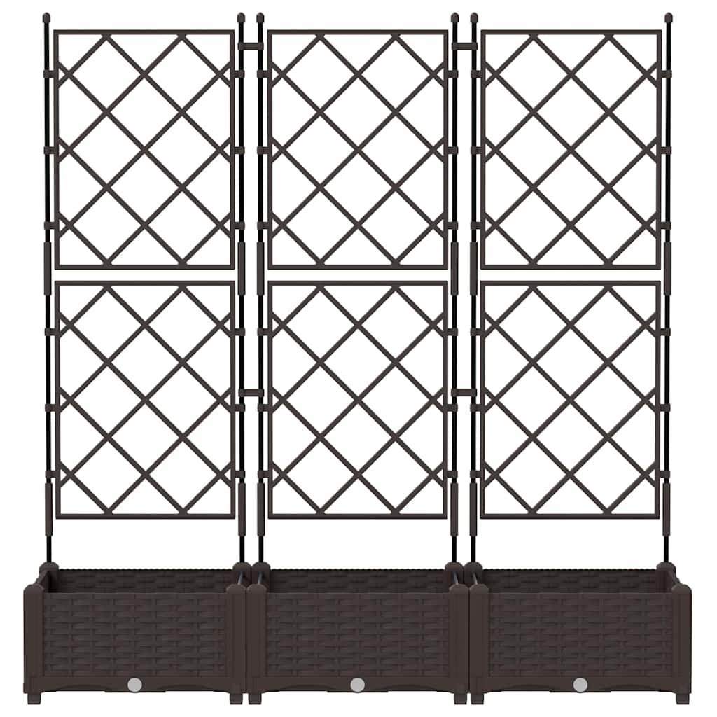 Vrtna saksija 3 pcs Smeđa 120 x 40 x 125,5 cm Plastika