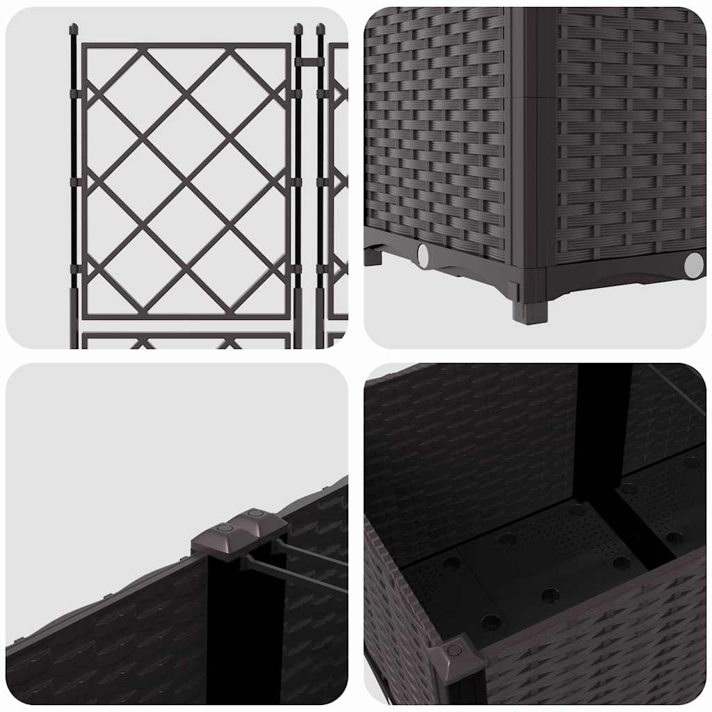 Vrtna saksija 3 pcs Smeđa 120 x 40 x 143 cm Plastika