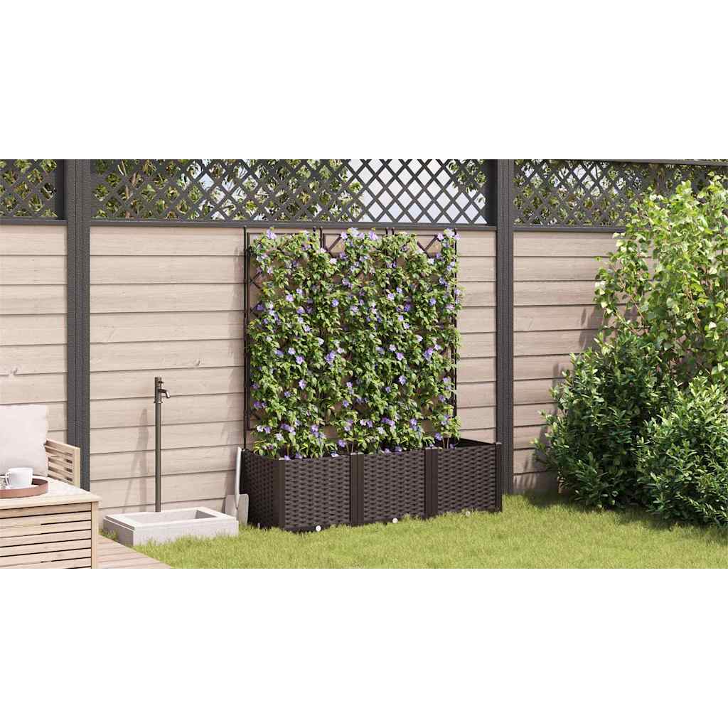 Vrtna saksija 3 pcs Smeđa 120 x 40 x 143 cm Plastika