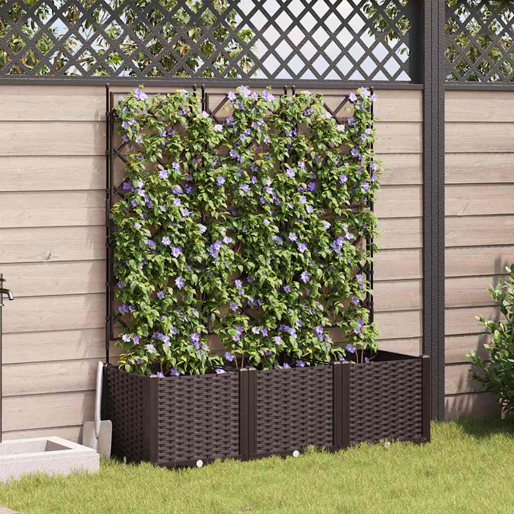 Vrtna saksija 3 pcs Smeđa 120 x 40 x 143 cm Plastika