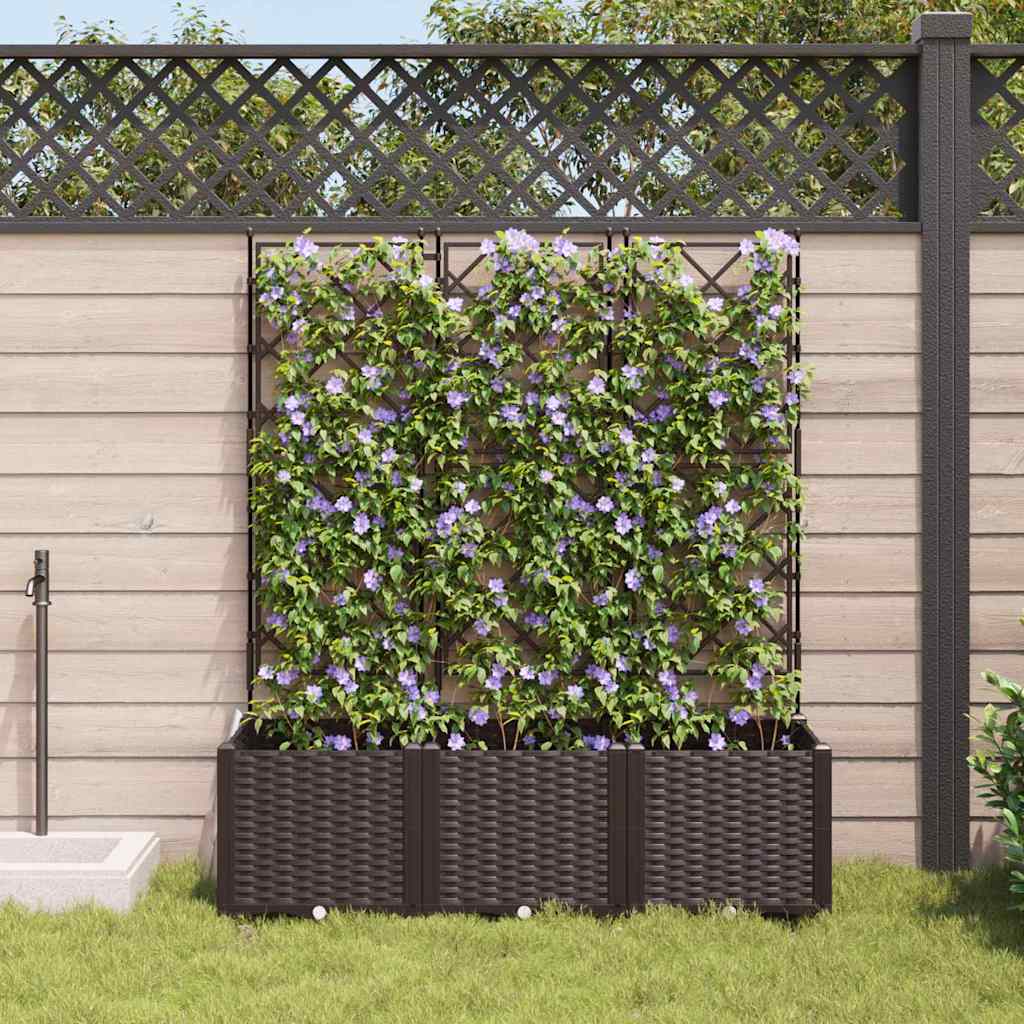 Vrtna saksija 3 pcs Smeđa 120 x 40 x 143 cm Plastika