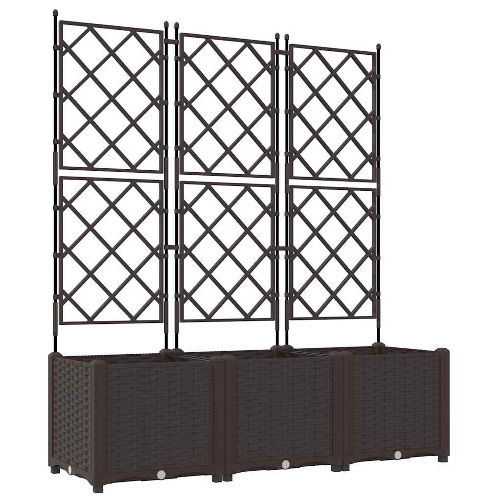 Vrtna saksija 3 pcs Smeđa 120 x 40 x 143 cm Plastika