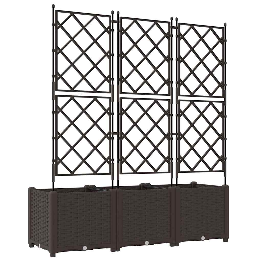 Vrtna saksija 3 pcs Smeđa 120 x 40 x 143 cm Plastika