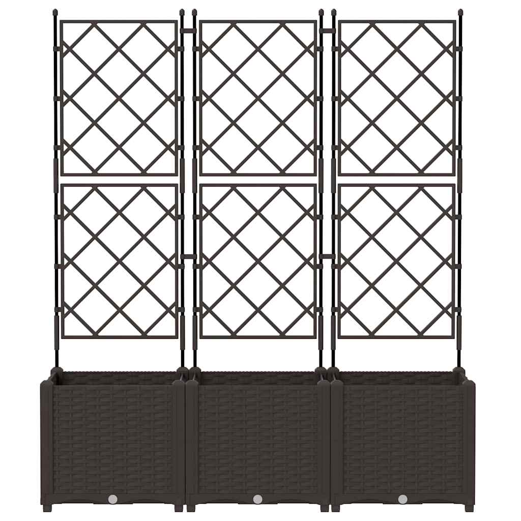 Vrtna saksija 3 pcs Smeđa 120 x 40 x 143 cm Plastika