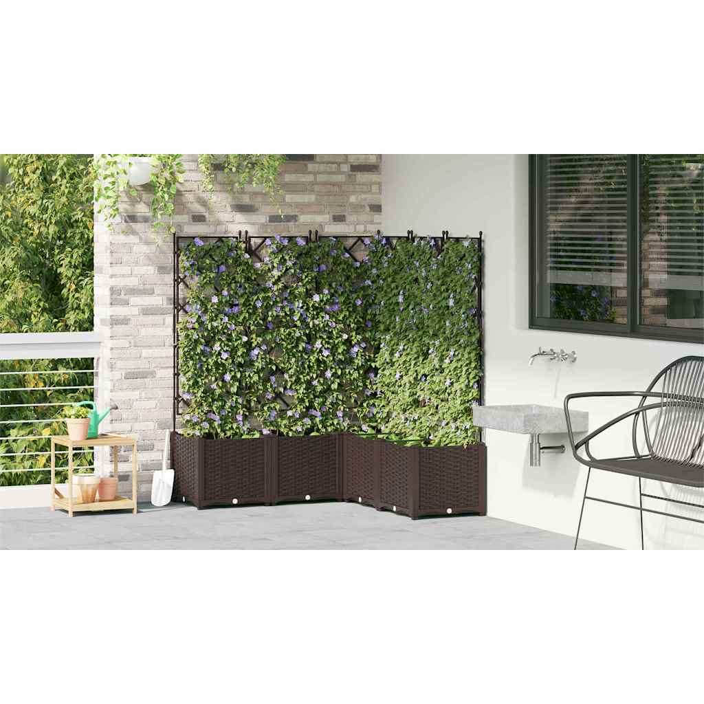 Vrtna saksija 5 pcs Smeđa 120 x 120 x 143 cm Plastika