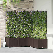 Vrtna saksija 5 pcs Smeđa 120 x 120 x 143 cm Plastika