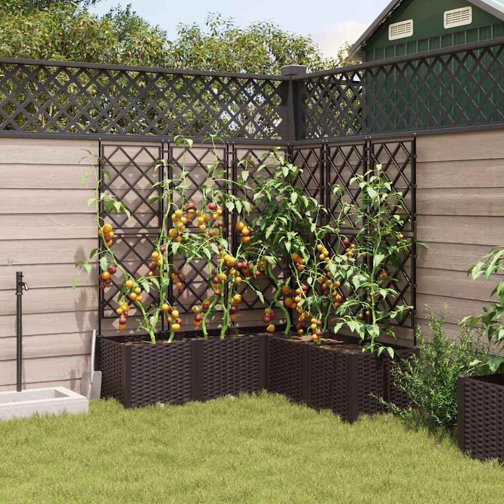 Vrtna saksija 5 pcs Smeđa 120 x 120 x 143 cm Plastika