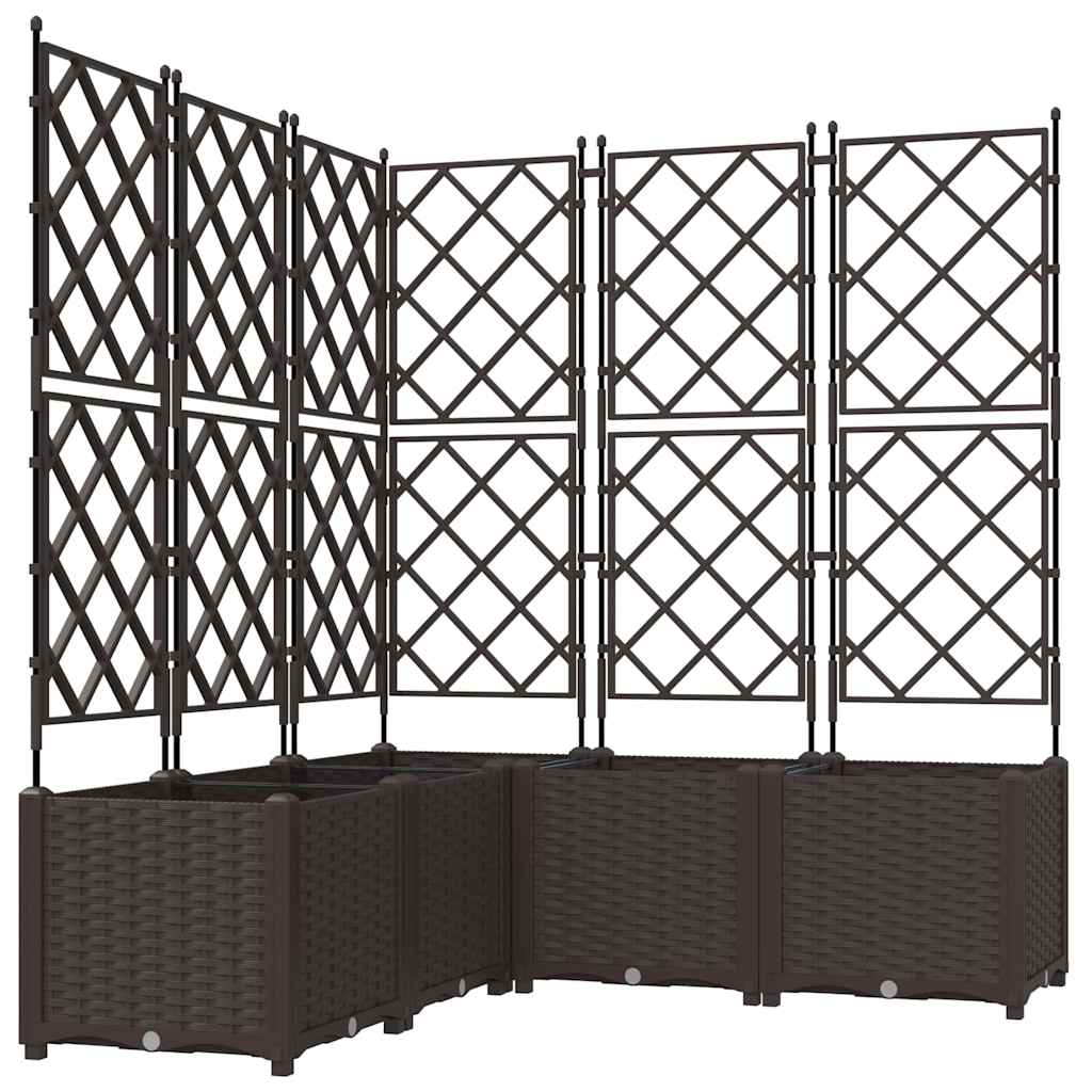 Vrtna saksija 5 pcs Smeđa 120 x 120 x 143 cm Plastika