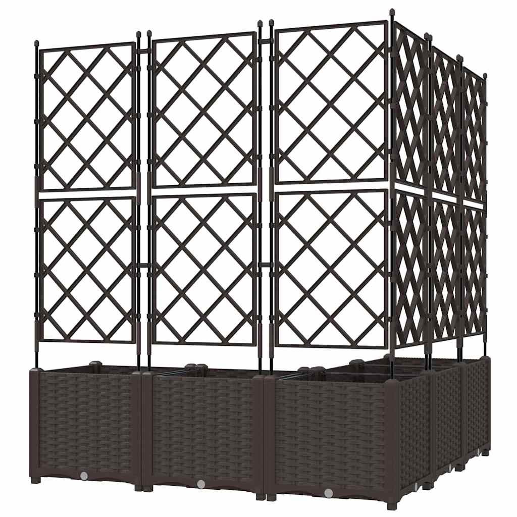 Vrtna saksija 5 pcs Smeđa 120 x 120 x 143 cm Plastika