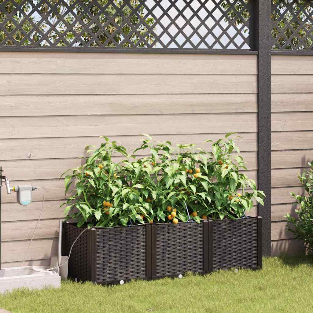 Vrtna saksija 3 pcs Smeđa 120 x 40 x 37,5 cm Plastika