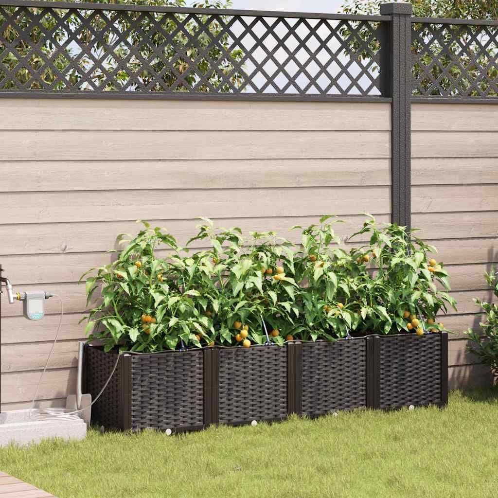 Vrtna saksija 4 pcs Smeđa 160 x 40 x 37,5 cm Plastika