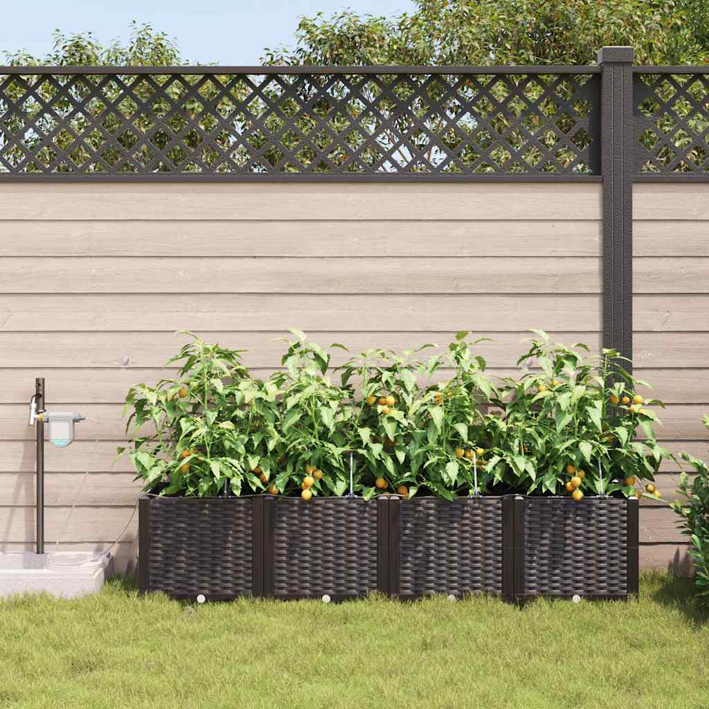 Vrtna saksija 4 pcs Smeđa 160 x 40 x 37,5 cm Plastika
