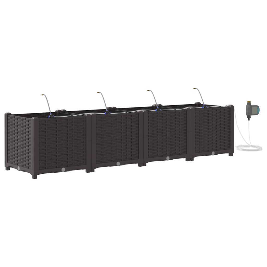 Vrtna saksija 4 pcs Smeđa 160 x 40 x 37,5 cm Plastika