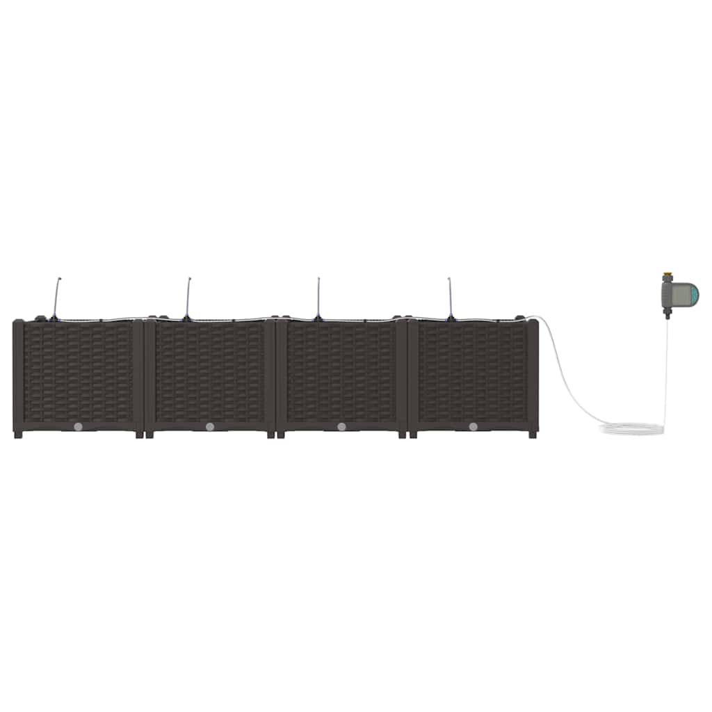 Vrtna saksija 4 pcs Smeđa 160 x 40 x 37,5 cm Plastika