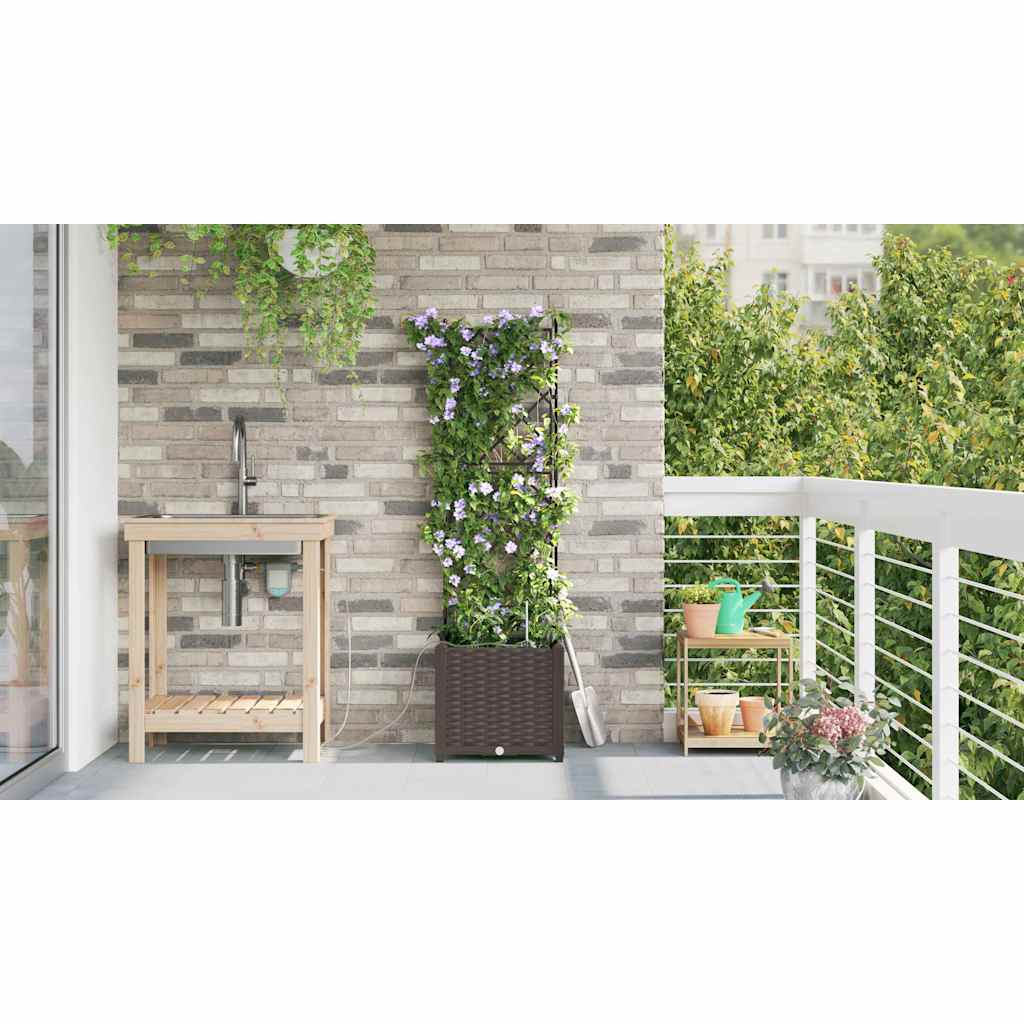 Vrtna saksija Smeđa 40 x 40 x 142 cm Plastika