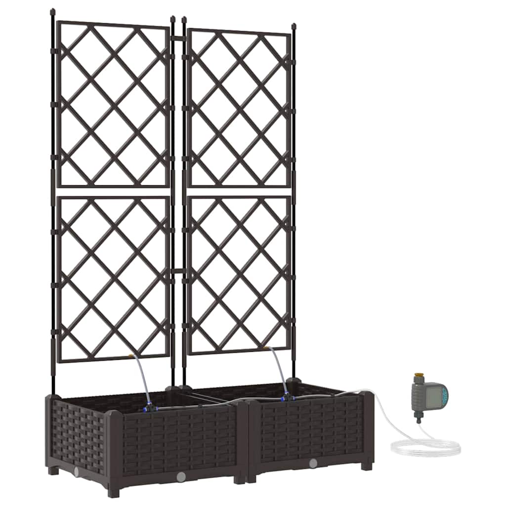 Vrtna saksija 2 pcs Smeđa 80 x 40 x 126 cm Plastika
